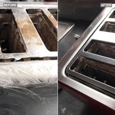 stainless steel toaster cleaning before and after