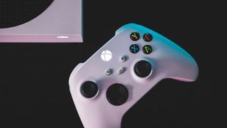 Xbox controller with the light on