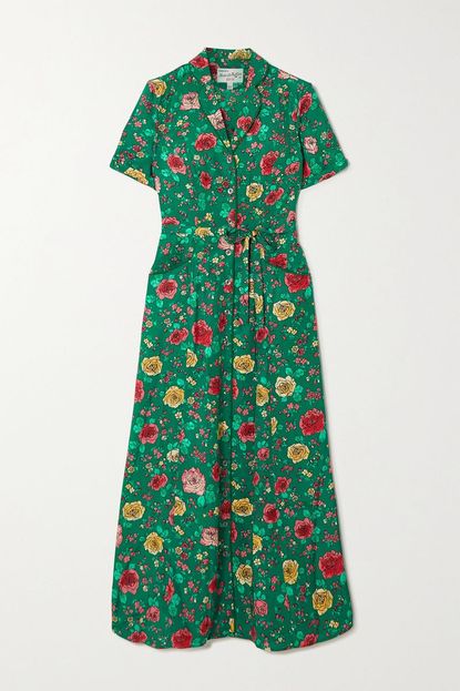 HVN Floral Print Maxi Dress