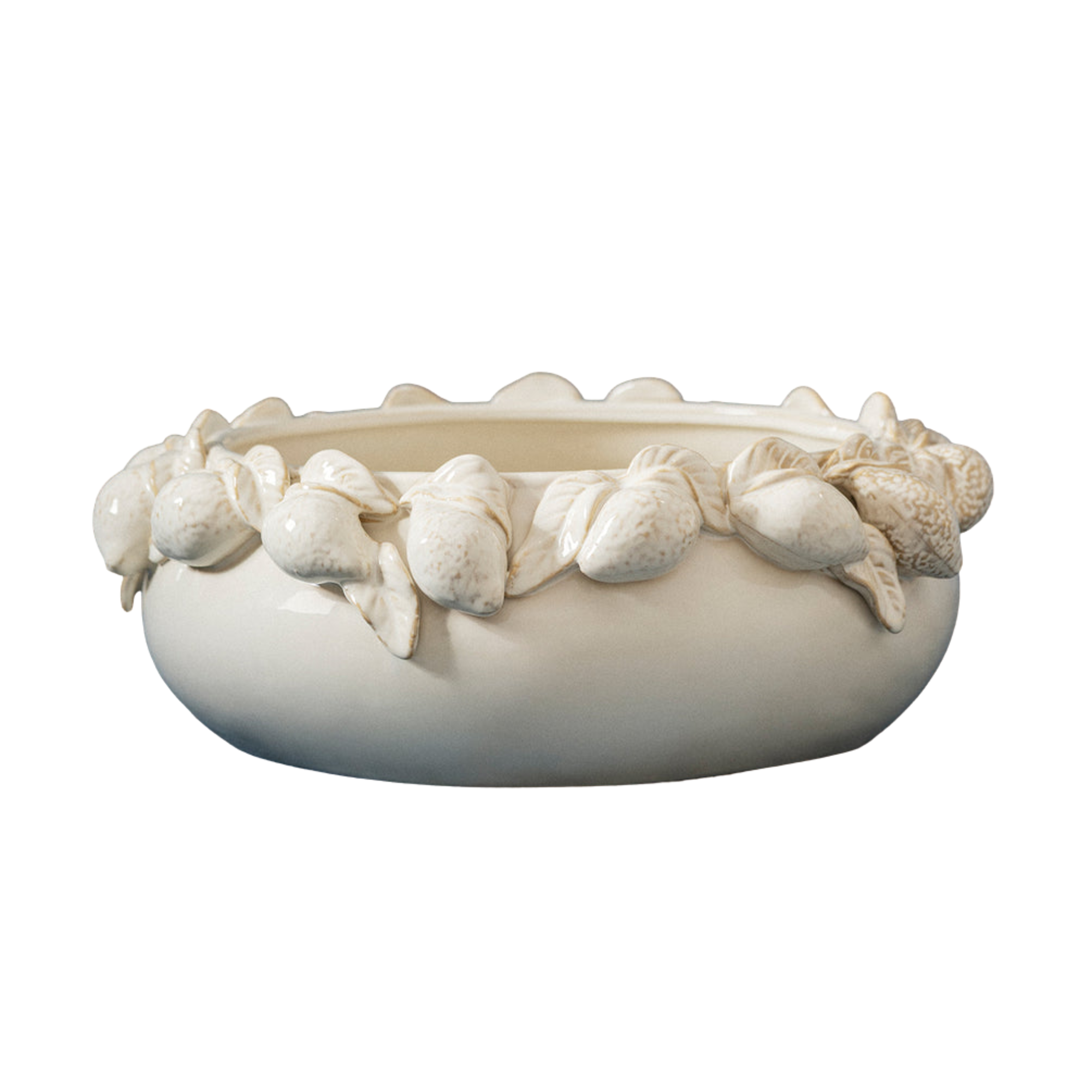 a serving bowl with lemon motifs