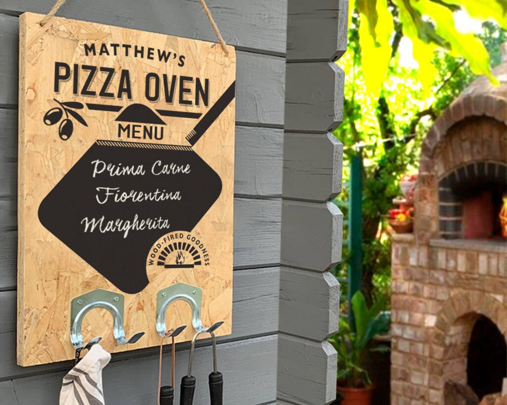 Delightfully Living Personalised Pizza Chalkboard Menu