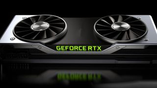 Nvidia GeForce graphics card with dark backdrop