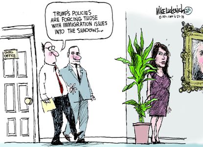 Political cartoon U.S. Trump immigration policy Melania