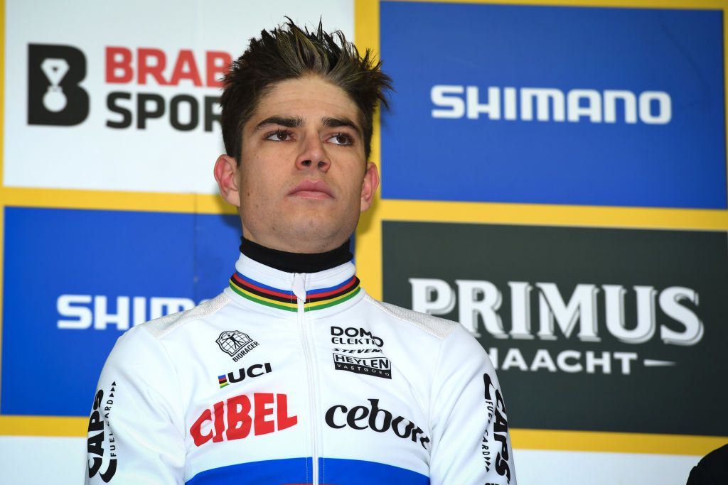 Wout van Aert on the podium