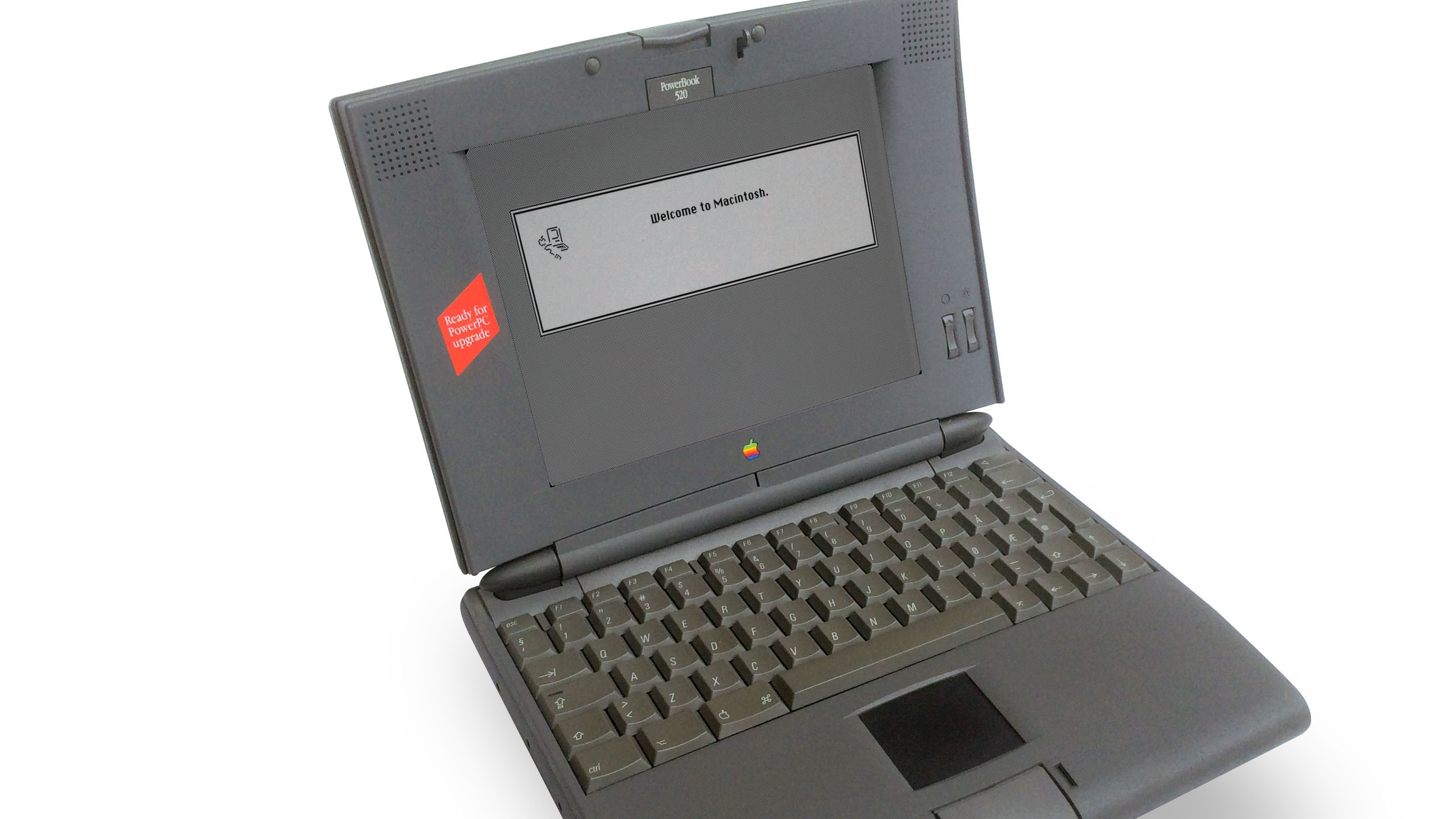 A vintage 1994 Apple PowerBook 520 laptop computer.