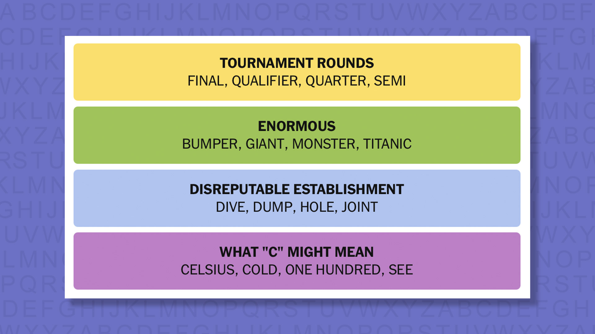 Ответы NYT Connections для игры 918 на фиолетовом фоне