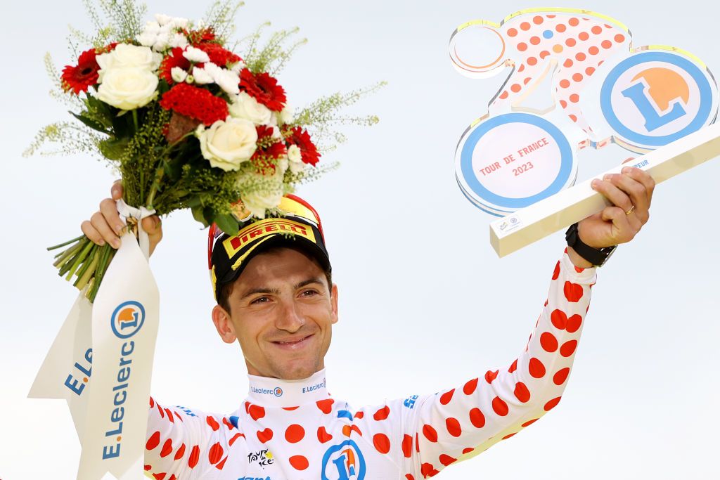 Giulio Ciccone (Lidl-Trek) wins the final Polka Dot Mountain Jersey
