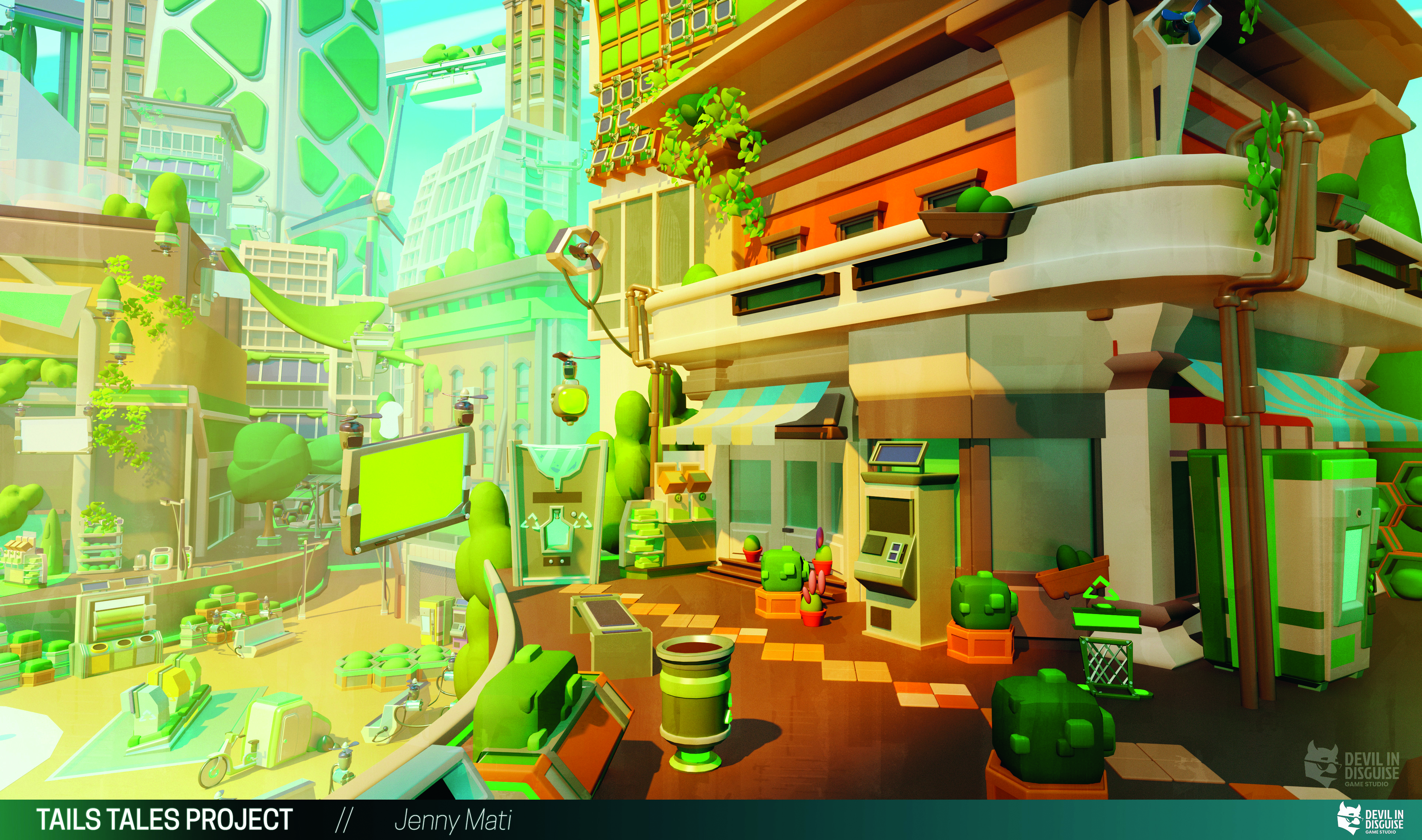 Game scenery art in process