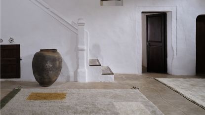 Athena Calderone designed rug in a hallway