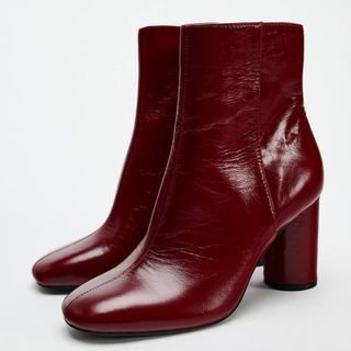 Burgundy ankle boots from Zara