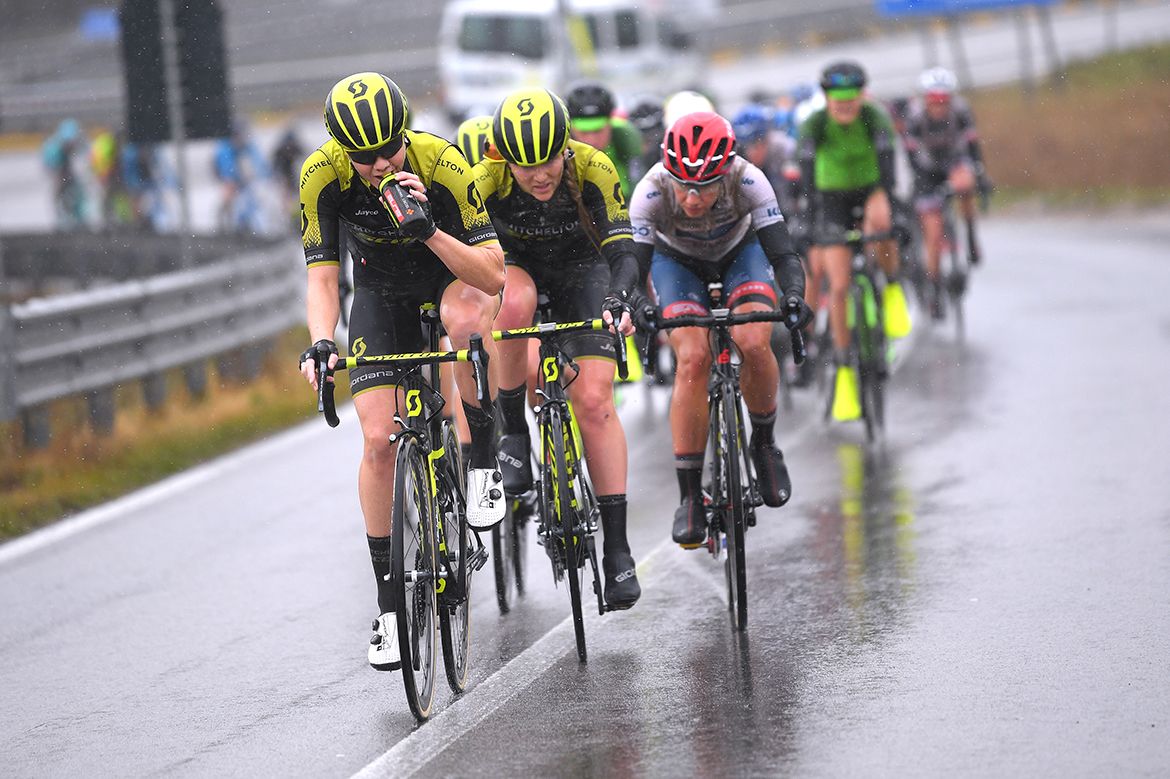Mitchelton-Scott chasing down the three leaders