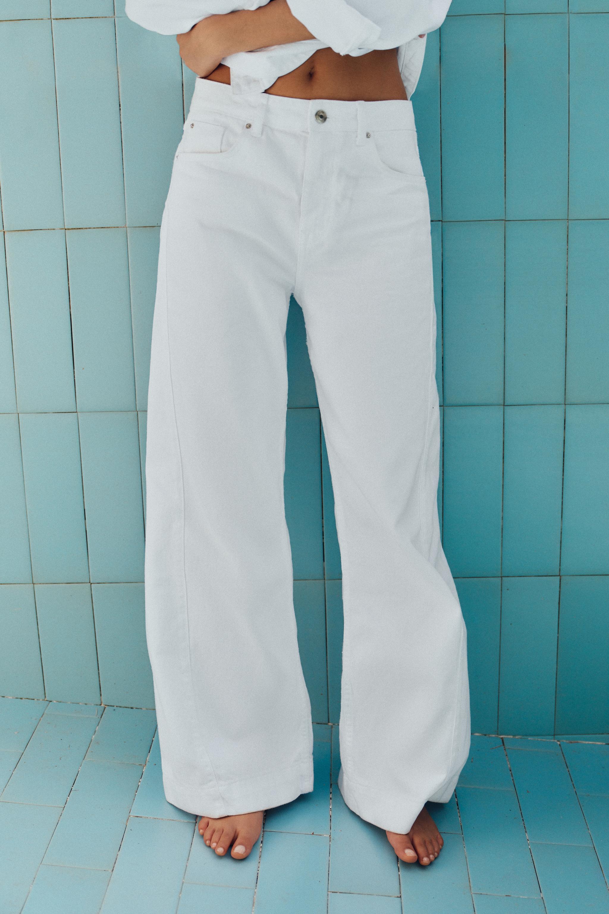 Z1975 Wide Leg Mid-Rise Jeans With Side Seams
