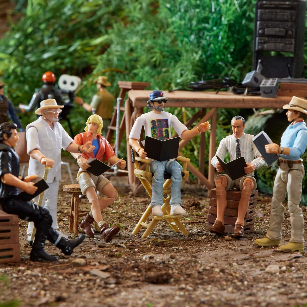 Diorama shots of Steven Spielberg action figure from Jurassic Park