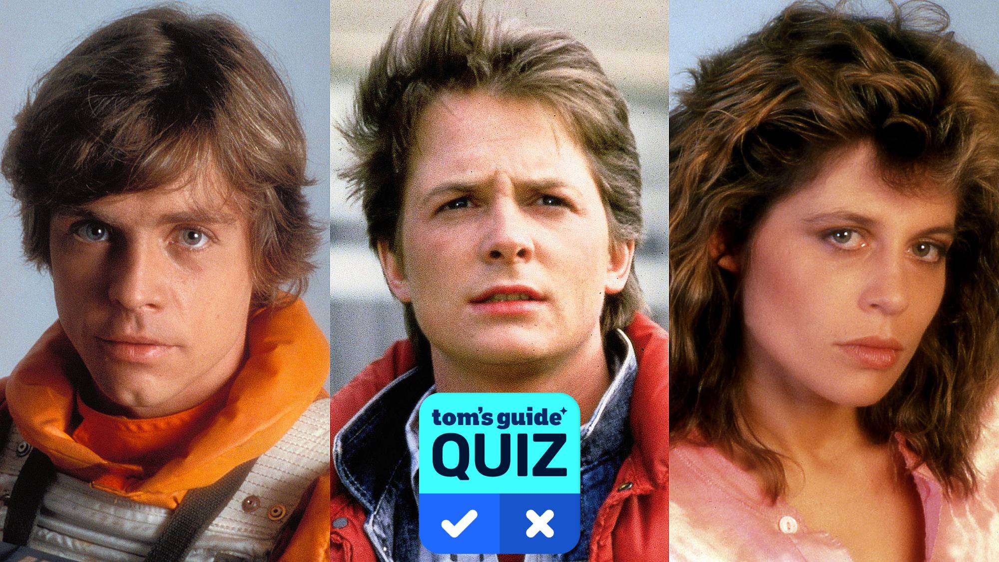 Mark Hamill in Star Wars: Episode V &ndash; The Empire Strikes Back (1980), Michael J. Fox in Back to the Future (1985), and Linda Hamilton in The Terminator (1984)