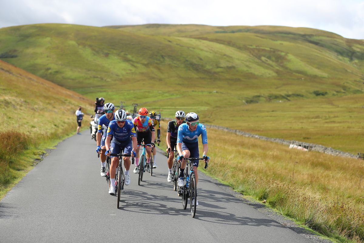 Picture by SWpixcom 11092021 Cycling AJ Bell Tour of Britain Stage 7 Hawick to Edinburgh Scotland The breakaway