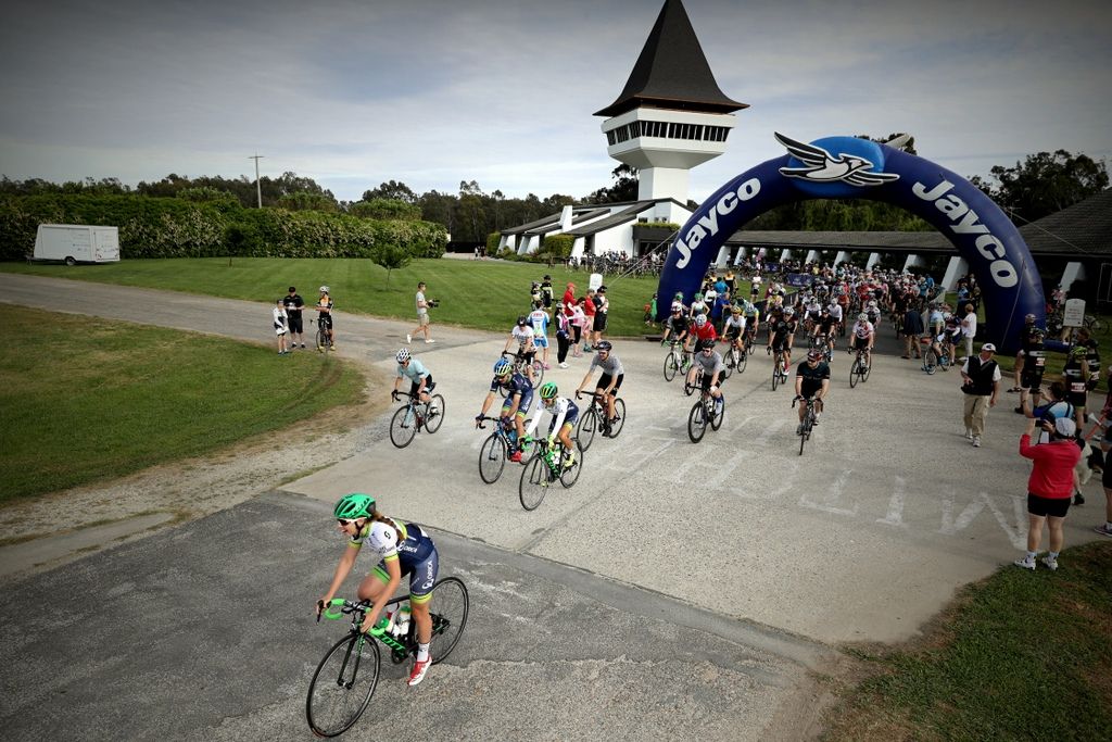 The Orica riders and riders head out for a ride