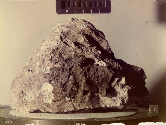 Lunar sample 60025. Apollo 16 astronauts collected this sample in 1972 while on the fifth moon mission — the first mission to sample the lunar highlands.
