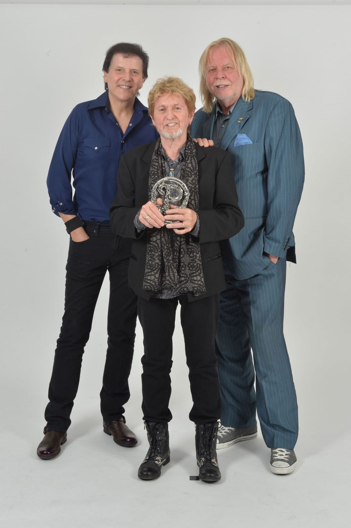 Jon Anderson - winner of the Prog God Award - with Trevor Rabin and Rick Wakeman