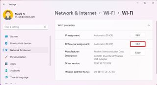 DNS server assignment for Wi-Fi