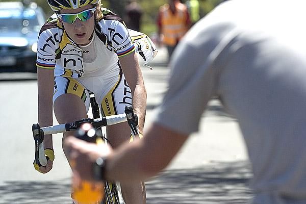 This ones for you: Germany's Judith Arndt has a bidon ready for her
