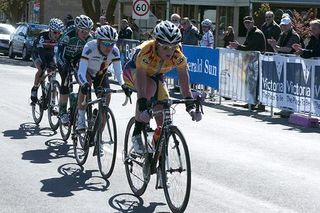 South African Carla Swart drives the leading quartet along the home straight in Buninyong.