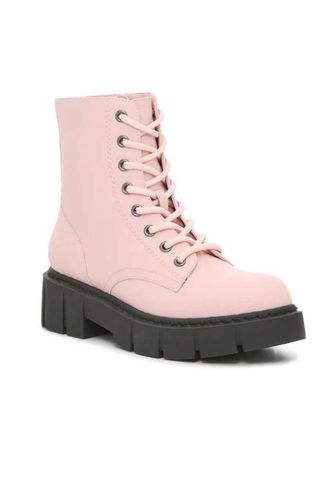 light pink combat boots