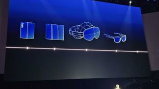 A slide with futuristic devices from Galaxy Unpacked 2025