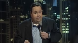 John Pinette performing stand-up for his comedy special, Still Hungry