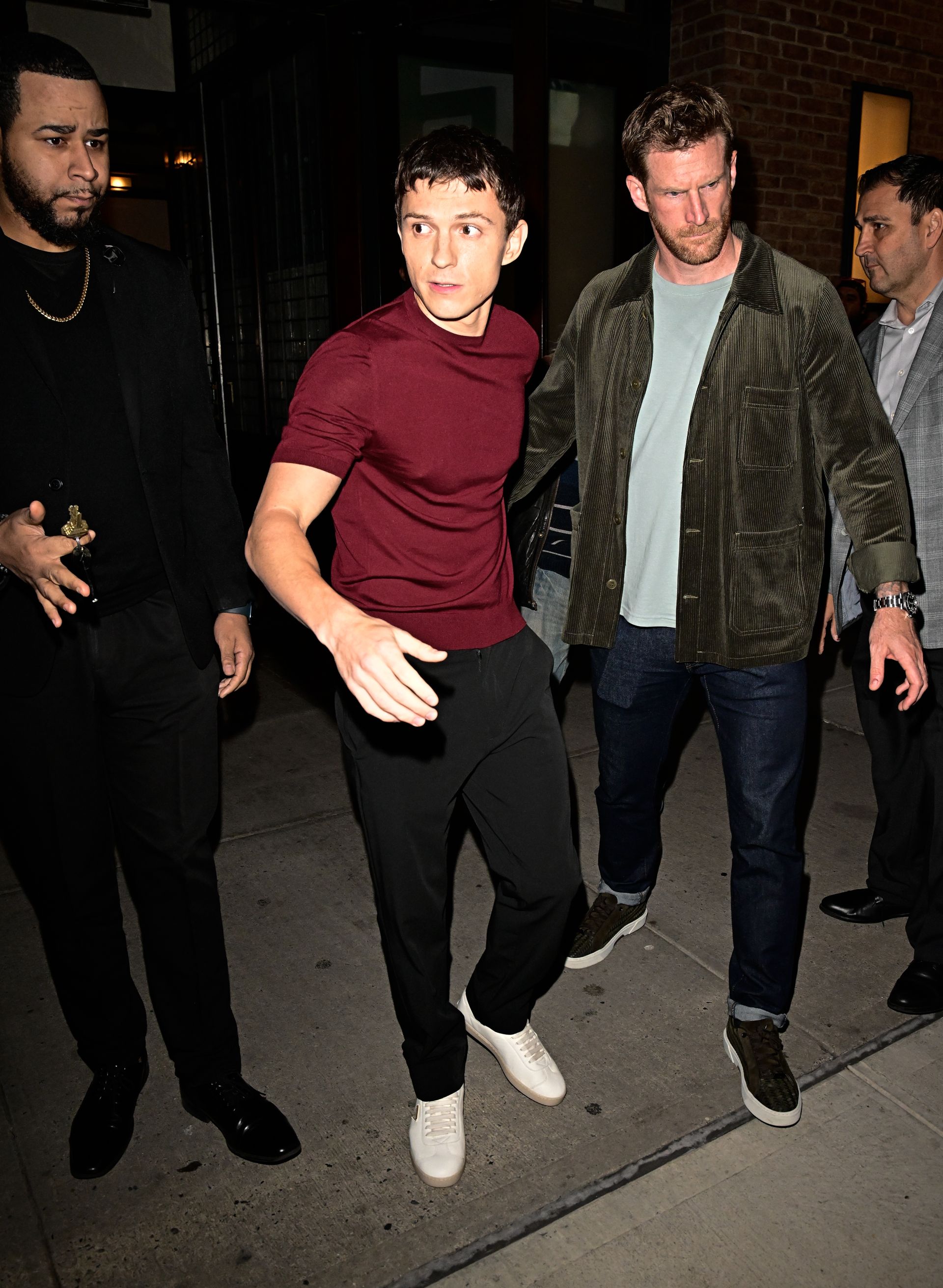 Zendaya and Tom Holland Match in Swoon-Worthy Burgundy Date Night ...