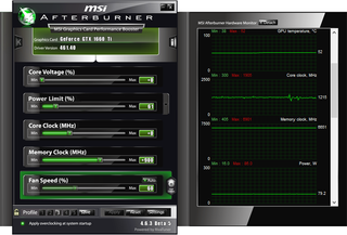 MSI Afterburner settings tuned mining