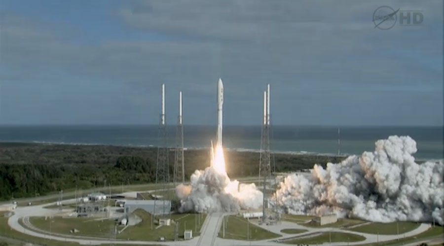 NASA's Mars rover Curiosity blasts off from Cape Canaveral Air Force Station in Florida on Nov. 26, 2011.