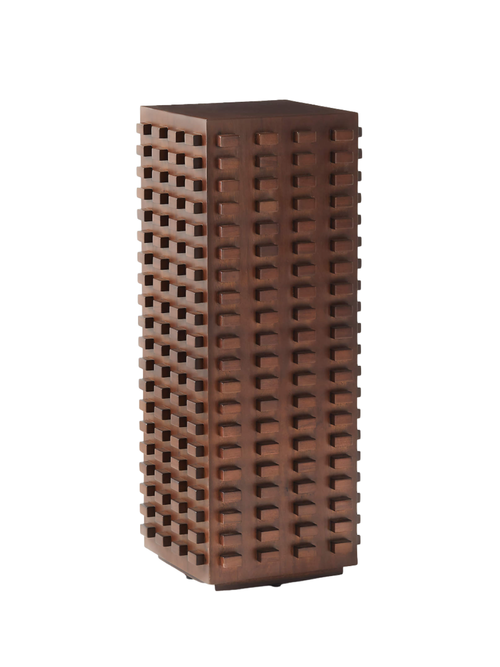 Toron Dark Brown Acacia Wood Tall Pedestal Table