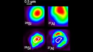 Spectroscopic images of silicon carbide grains from an ancient meteorite.