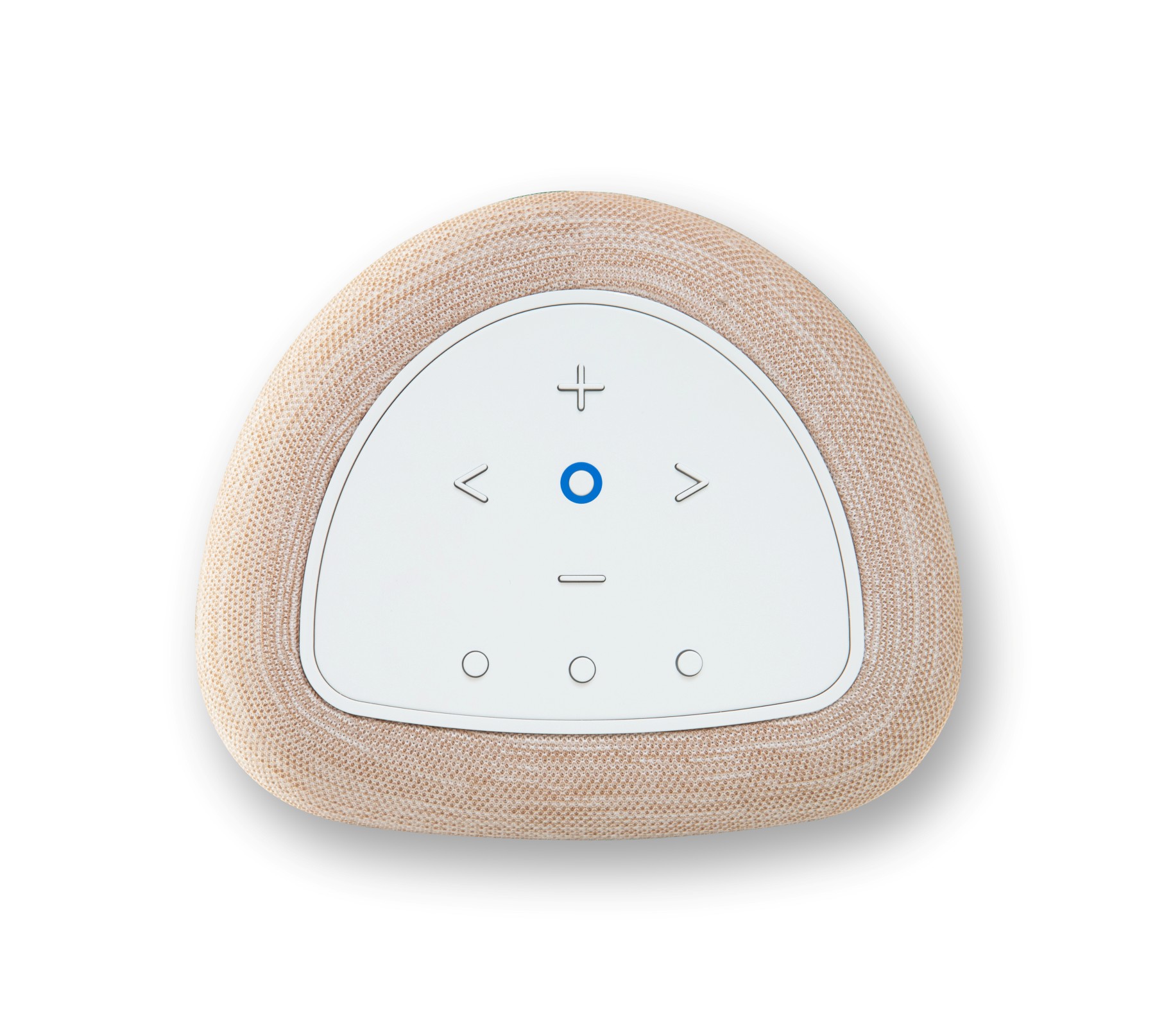 Top view of the Bluesound Pulse Flex wireless speaker in White Tan