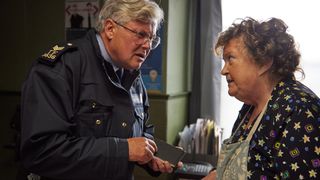 Conleth Hill and Brenda Fricker in Holding.