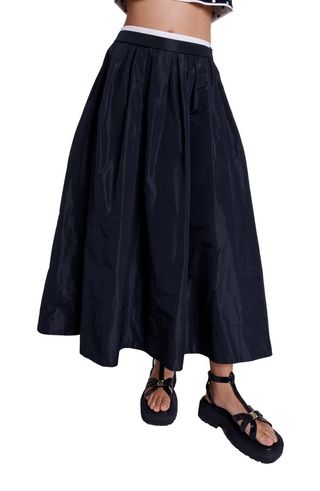 Long Skirt With Contrast Waistband