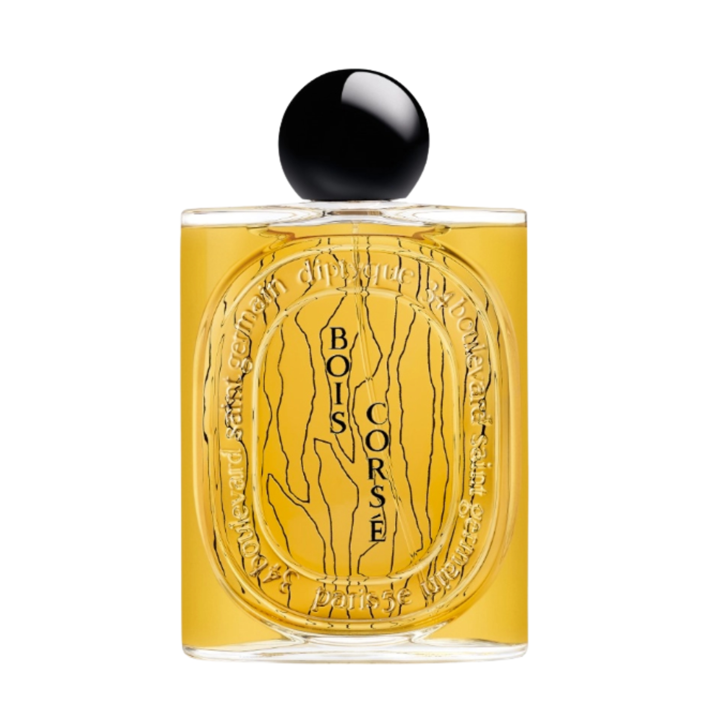 A product shot of the Diptyque Bois Cors&amp;eacute; eau de parfum, on a white background