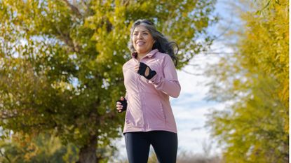 woman runs outdoors