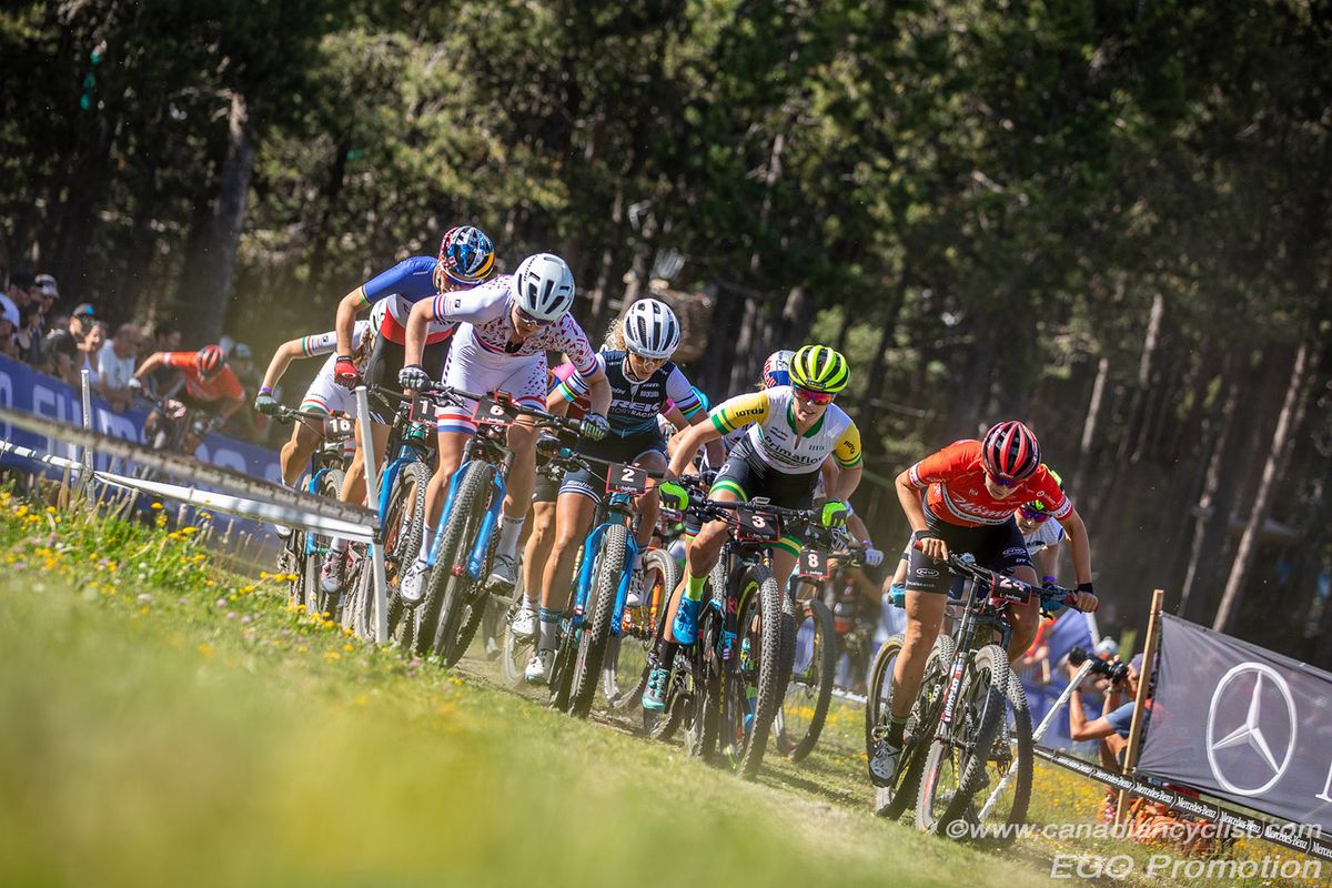 Pauline Ferrand Prevot(Canyon Factory Team), Anne Terpstra (Ghost Factory Racing), Jolanda Neff (Trek Factory Racing XC), Beck McConnell (Primaflor Mondraker Rotor), Alessandra Keller (Th&Atilde;&para;mus RN Swiss Bike Team)