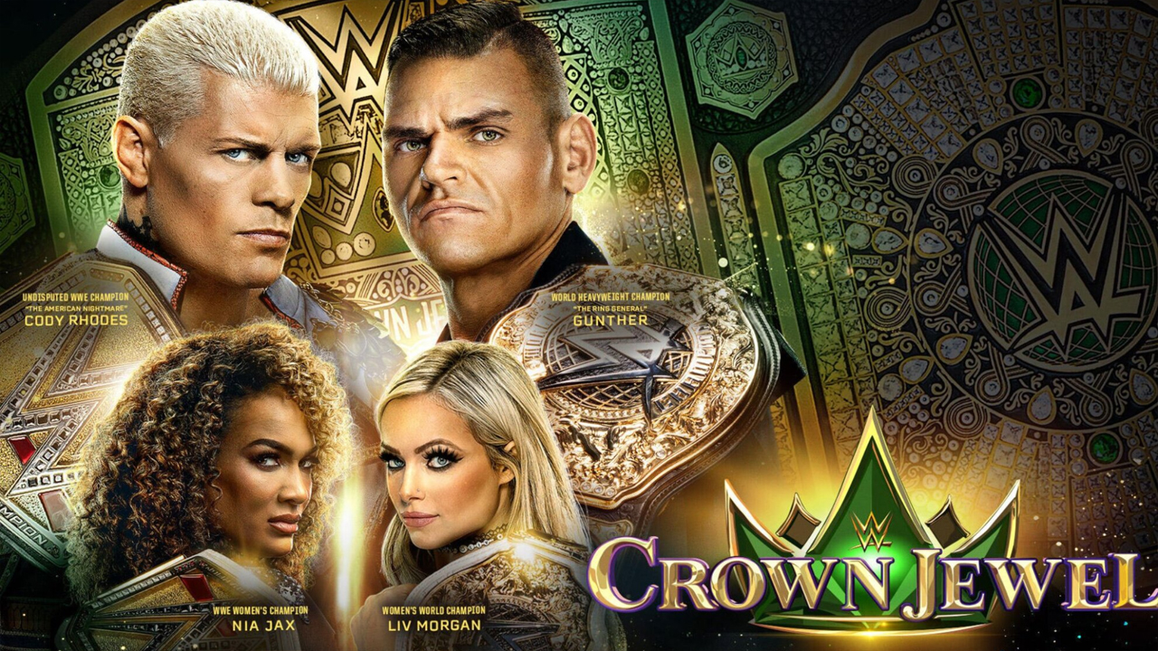 WWE Crown Jewel 2024 pits Cody Rhodes against Gunther, and Nia Jax against Liv Morgan.