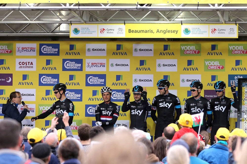Team Sky is presented on stage