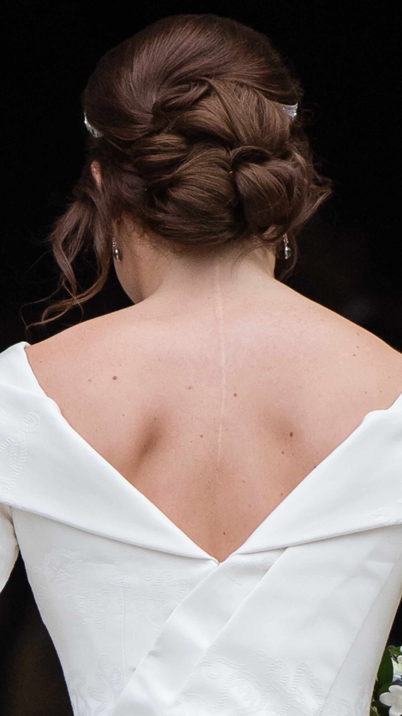 Princess Eugenie of York arrives at St George's Chapel in Windsor Castle ahead of her wedding with Jack Brooksbank at St. George's Chapel on October 12, 2018