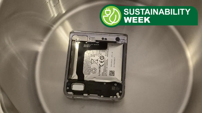 A spicy pillow in a metal bowl with the TechRadar sustainability week badge