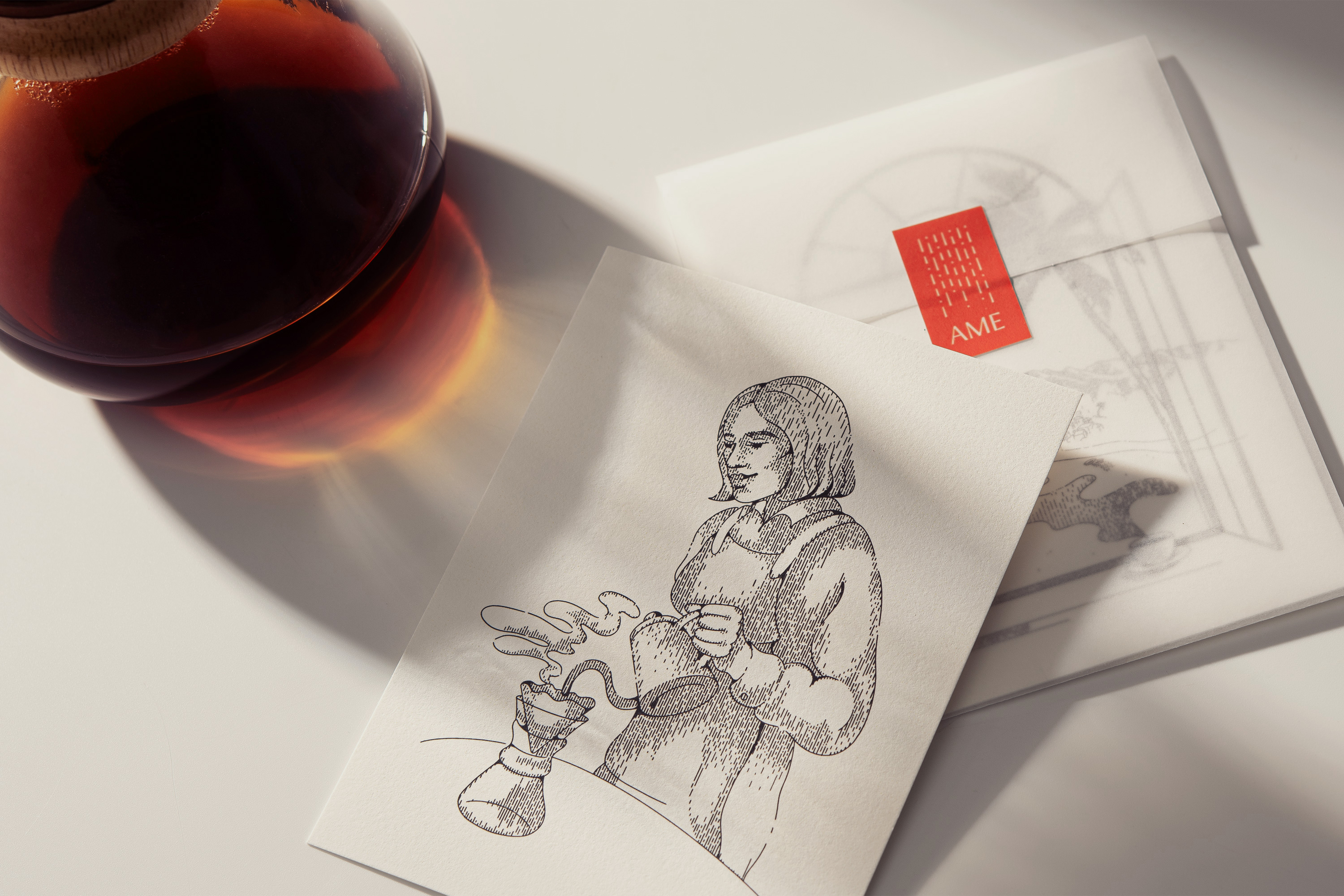 AME coffee branding based on concept of rain