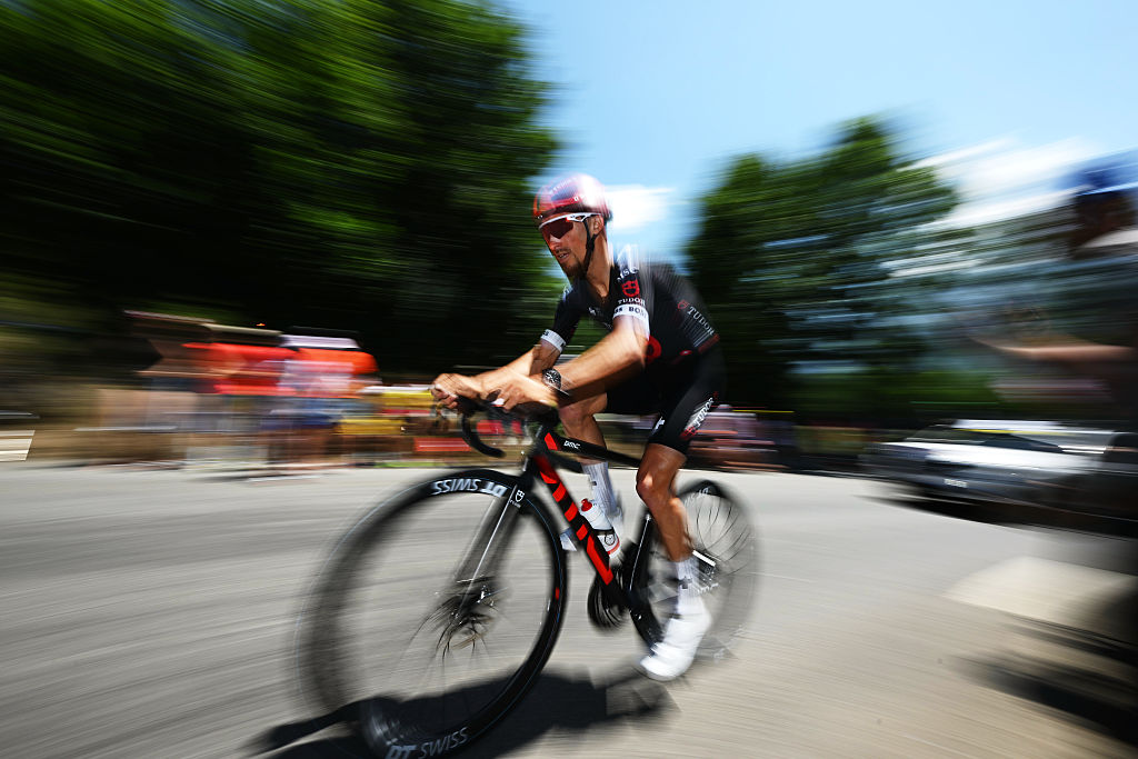 PEYRAGUDES, FRANCE - JULY 18: Julian Alaphilippe of France and Team Tudor Pro Cycling competes during the 112th Tour de France 2025, Stage 13 a 10.9km individual time trial stage from Loudenvielle to Peyragudes 1561m / #UCIWT / on July 18, 2025 in Peyragudes, France. (Photo by Dario Belingheri/Getty Images)