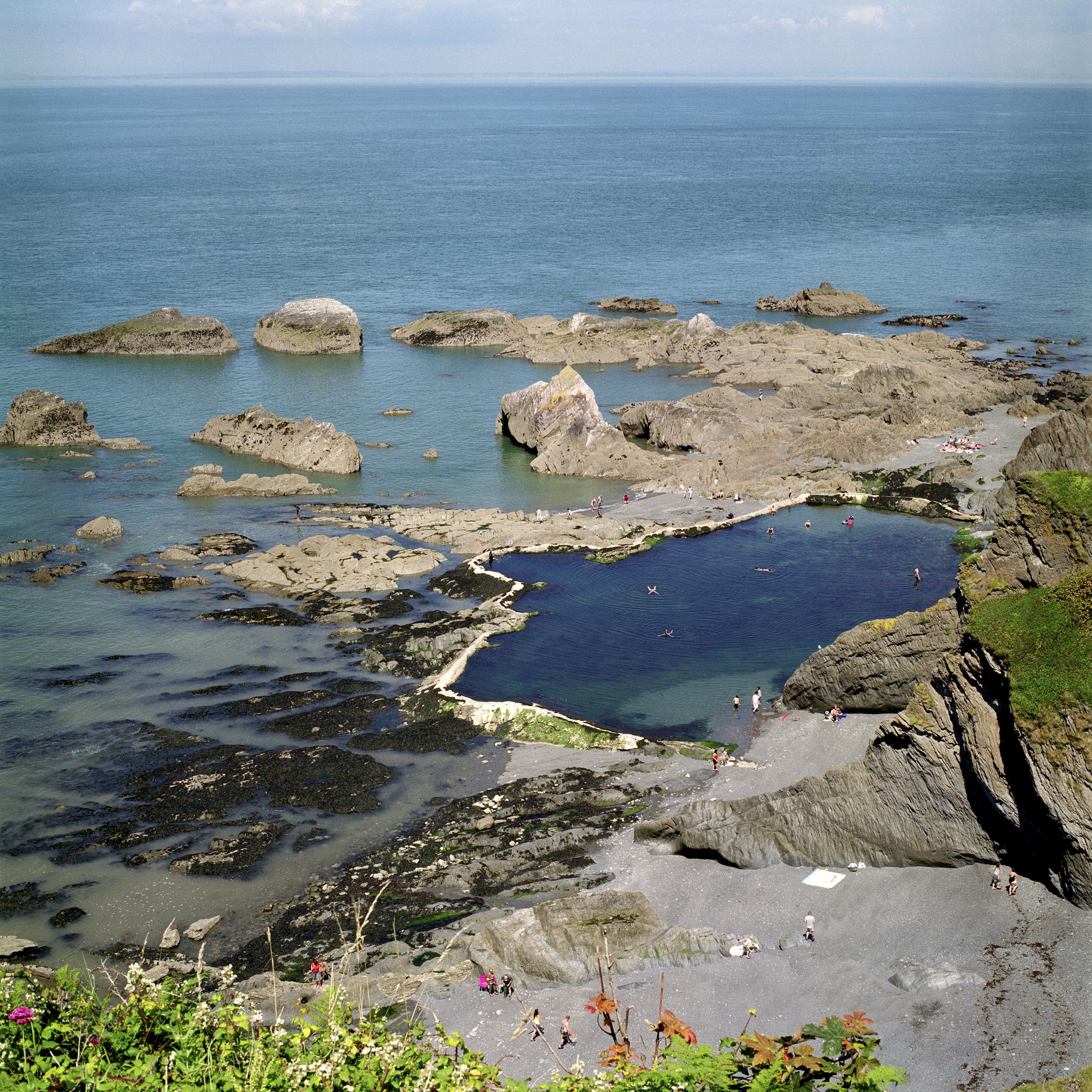 A tidal pool at the edge of the ocean