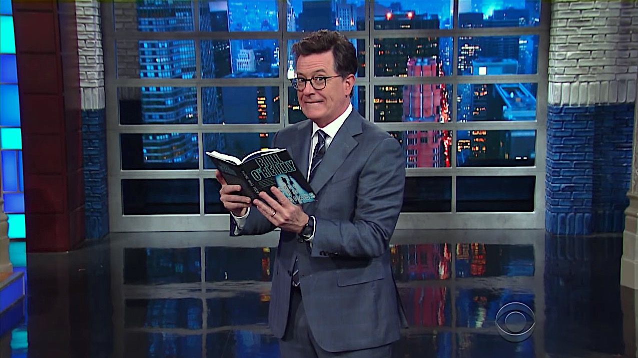 Stephen Colbert reads Bill O&amp;#039;Reilly&amp;#039;s 1998 novel, nervously