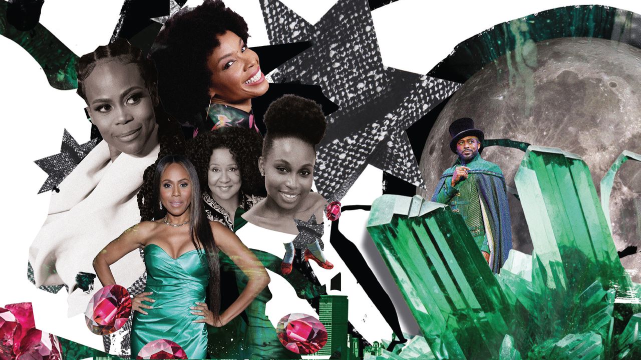 stars of The Wiz on an illustrated background