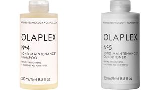 No.4 and No.5 from Olaplex, some of the best vegan shampoo and conditioner.