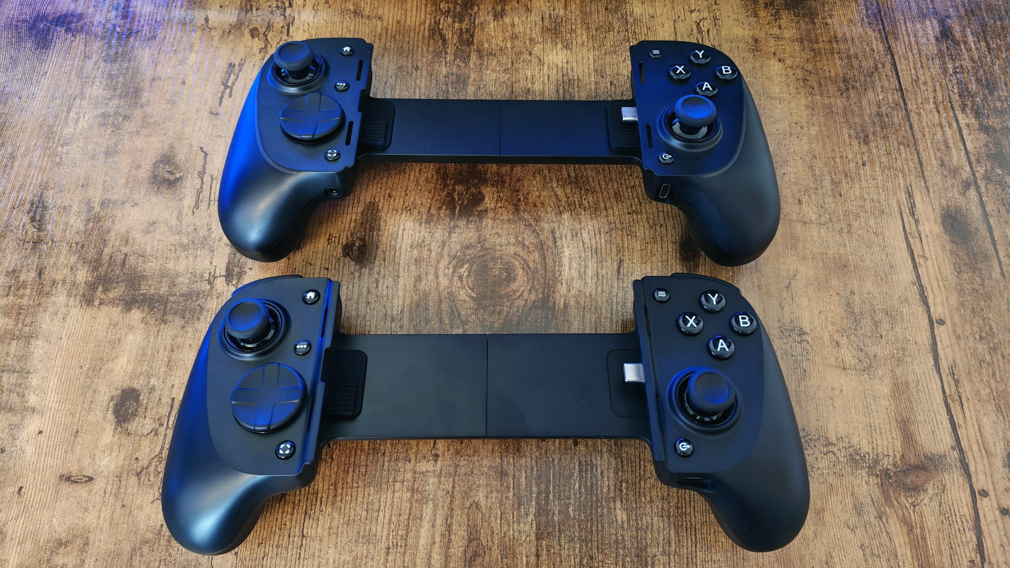 The Razer Kishi V3 Pro and Razer Kishi Ultra next to one another